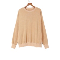 Azura Exchange Oversized Khaki Drop Shoulder Sweatshirt - M thumbnail