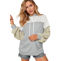 Azura Exchange Colorblock Patchwork Pullover Hoodie - M thumbnail