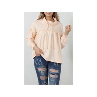 Azura Exchange Frill Exposed Seam Cowl Neck Oversized Sweatshirt - L thumbnail