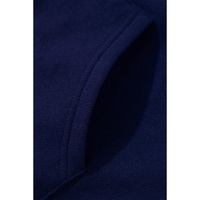 Navy Blue Solid Color Fleece Lined Zip up Hoodie - 2XL thumbnail