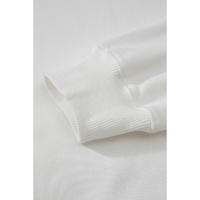 White Fleece Lined Kangaroo Pocket Drawstring Chunky Hoodie - M thumbnail
