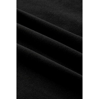 Black Fleece Lined Half Zipper Kangaroo Pockets Loose Hoodie - M thumbnail
