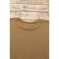 Camel Solid Fleece Lined Drop Shoulder High Low Sweatshirt - 2XL thumbnail