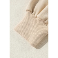 Apricot Solid Fleece Lined Drop Shoulder High Low Sweatshirt - 2XL thumbnail