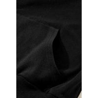 Black Zip-up Stand Neck Kangaroo Pocket Sweatshirt - M thumbnail
