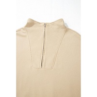 Smoke Gray Zip-up Stand Neck Kangaroo Pocket Sweatshirt - 2XL thumbnail