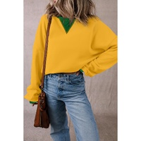 Ginger Color Block Patch Drop Shoulder Oversized Sweatshirt - 2XL thumbnail