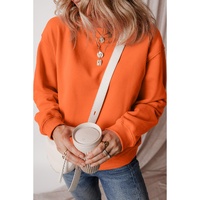 Russet Orange Solid Fleece Lined Drop Shoulder Terry Sweatshirt - 2XL thumbnail