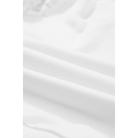 White Lace Patchwork Sleeve Drawstring Hoodie - S thumbnail