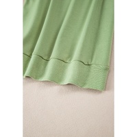 Mist Green Solid Patchwork Sleeve Round Neck Sweatshirt - 2XL thumbnail