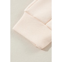 Apricot Drawstring Turtleneck Dolman Sleeve Sweatshirt - M thumbnail