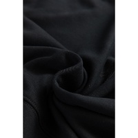 Black Drop Shoulder Crisscross Stitching Pocketed Loose Sweatshirt - S thumbnail