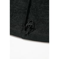 Black Solid Kangaroo Pocket Half Zipper Oversized Hoodie - XL thumbnail