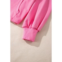 Bonbon Solid Kangaroo Pocket Half Zipper Oversized Hoodie - L thumbnail