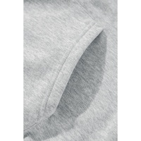 Light Grey Solid Color Fleece Lined Drawstring Hoodie with Pocket - 2XL thumbnail