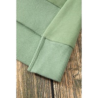 Smoke Green Solid O Neck High Low Hem Pullover Sweatshirt - L thumbnail