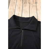 Black Quarter Zip Stand Neck Kangaroo Pocket Sweatshirt - XL thumbnail