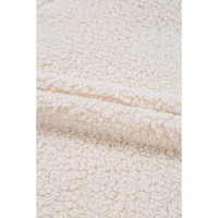 White Solid Fleece High Neck Drop Shoulder Pullover Sweatshirt - L thumbnail