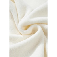 Beige Fleece Colorblock Trim Buttons Collar Sweatshirt with Pocket - M thumbnail