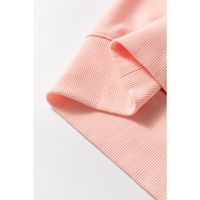 Apricot Pink Sequined Bowknot Drop Shoulder Oversized Sweatshirt - L thumbnail