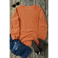 Orange Halloween Hey Boo Ghost Print Loose Sweatshirt - L thumbnail