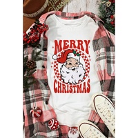 Beige MERRY CHRISTMAS Christmas Claus Graphic Drop Shoulder Sweatshirt - S thumbnail