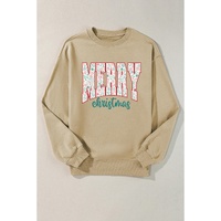 Parchment Festive Element Printed MERRY Christmas Graphic Sweatshirt - L thumbnail
