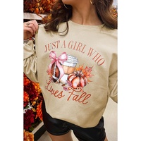 Parchment Just a Girl Who Loves Fall Printed Sweatshirt - L thumbnail