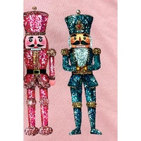 Pink Shimmer Nutcracker Graphic Christmas Pullover Sweatshirt - M thumbnail