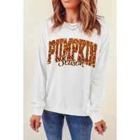 Beige Heat-transfer PUMPKIN Season Printed Crewneck Thanksgiving Sweatshirt - 2XL thumbnail