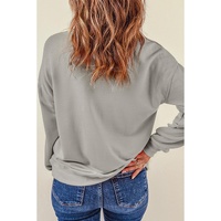 Gray Valentines Brushwork Heart Graphic Drop Shoulder Sweatshirt - S thumbnail