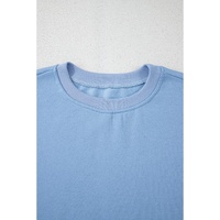 Myosotis Contrast Bow Decor Dropped Sleeve Crewneck Sweatshirt - L thumbnail