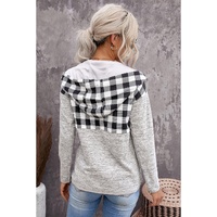 Azura Exchange Plaid Hoodie with Pocket Detailing - M thumbnail