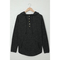 Azura Exchange Button Snap Neck Pullover Hoodie - M thumbnail