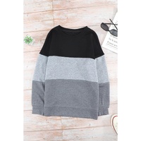 Azura Exchange Black Contrast Stitching Sweatshirt with Slits - 2XL thumbnail