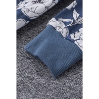 Azura Exchange Floral Splicing Cowl Neck Hoodie - M thumbnail