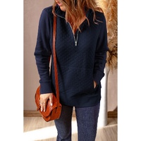 Azura Exchange Luxury Waffle Zip Up Sweatshirt - S thumbnail