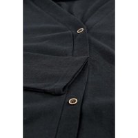 Azura Exchange Black Solid Color Open-Front Buttons Cardigan - L thumbnail