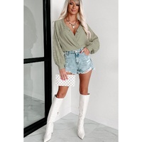 Azura Exchange Green Exposed Seam Buttons Front Waffle Knit Cardigan - S thumbnail