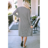 Stripe Open Front Long Cardigan - S thumbnail