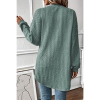 Canton Textured Knit Side Pockets Open Front Cardigan - M thumbnail