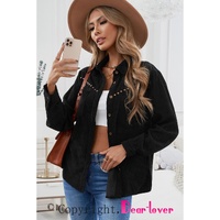 Azura Exchange Buttoned Corduroy Shirt with Pockets - L thumbnail