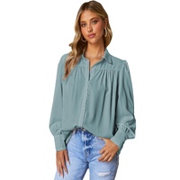 Azura Exchange Button Up Puff Sleeve Blouse - 2XL thumbnail