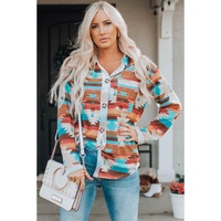 Azura Exchange Multicolor Aztec Print Long Sleeve Shirt - L thumbnail