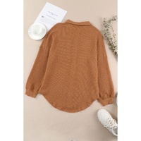 Azura Exchange Waffle Knit Button Up Casual Shirt - S thumbnail