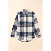 Azura Exchange Plaid Print Shirt with Distressed Raw Edge - M thumbnail
