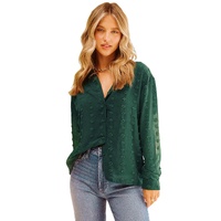 Azura Exchange Button Fuzzy Polka Dot Shirt - L thumbnail