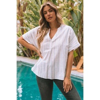 Azura Exchange Loose Fit Striped Print Top - M thumbnail