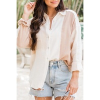 Azura Exchange Buttoned Raw Hem Textured Shirt - S thumbnail