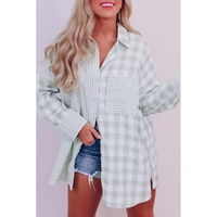 Azura Exchange Checked Patchwork Long Sleeve Shirt - M thumbnail